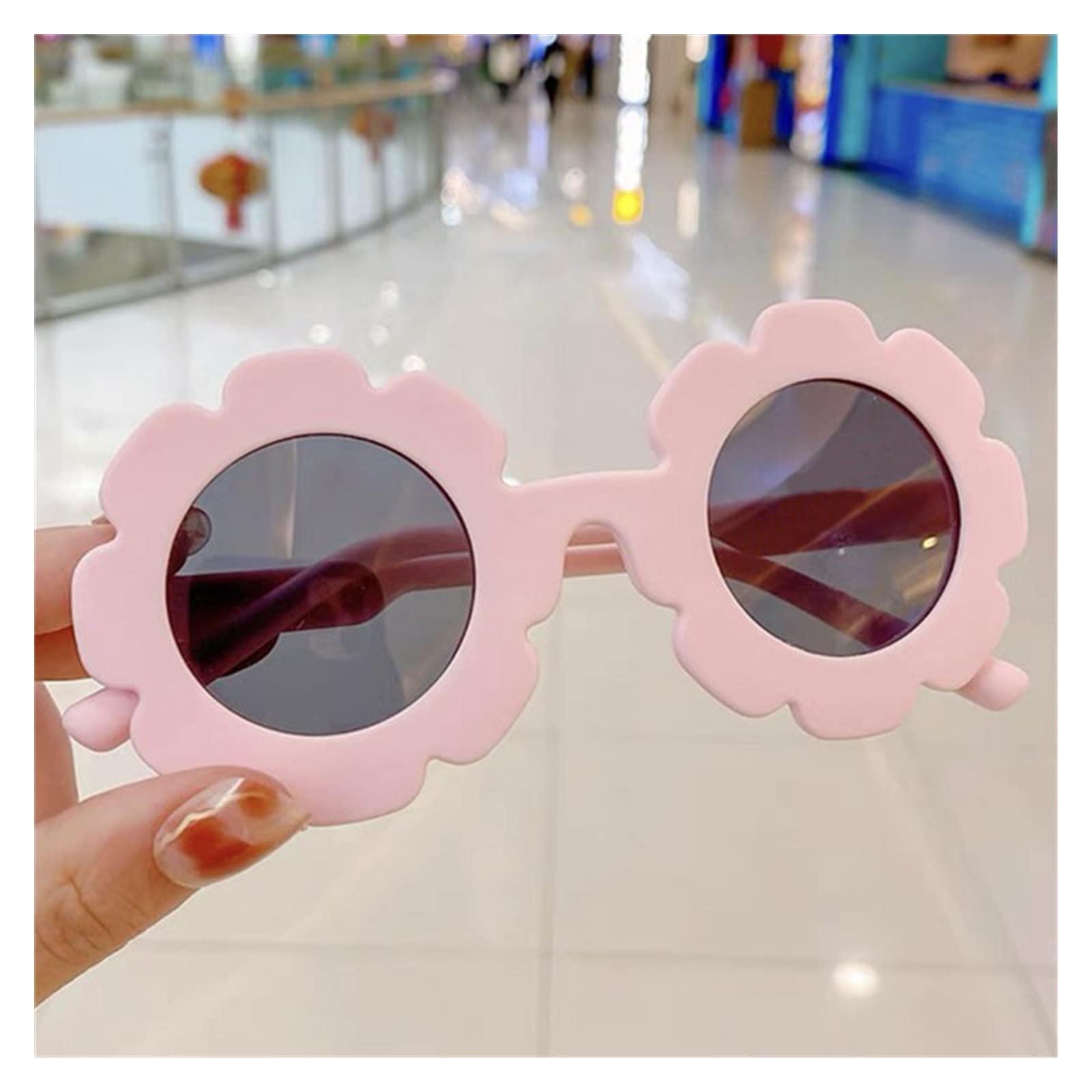 UV Protection Kids Sunglasses - Cute Cartoon Bear & Cat Design, Round Sunflower Rainbow Lenses for Boys & Girls | Summer Outdoor Play, Beach Vacation, and Daily Sun Protection (Flower-Style 2)