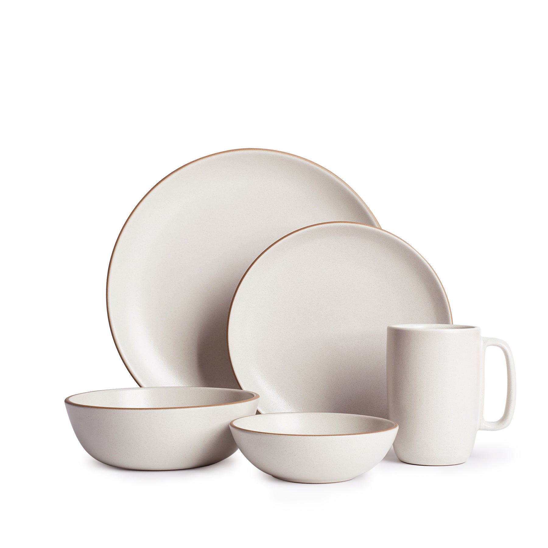 5-Piece Dinnerware Set - Elegant Porcelain Plates, Bowls & Mugs for Everyday Dining | Perfect for Family Meals, Dinner Parties & Restaurant-Style Presentation