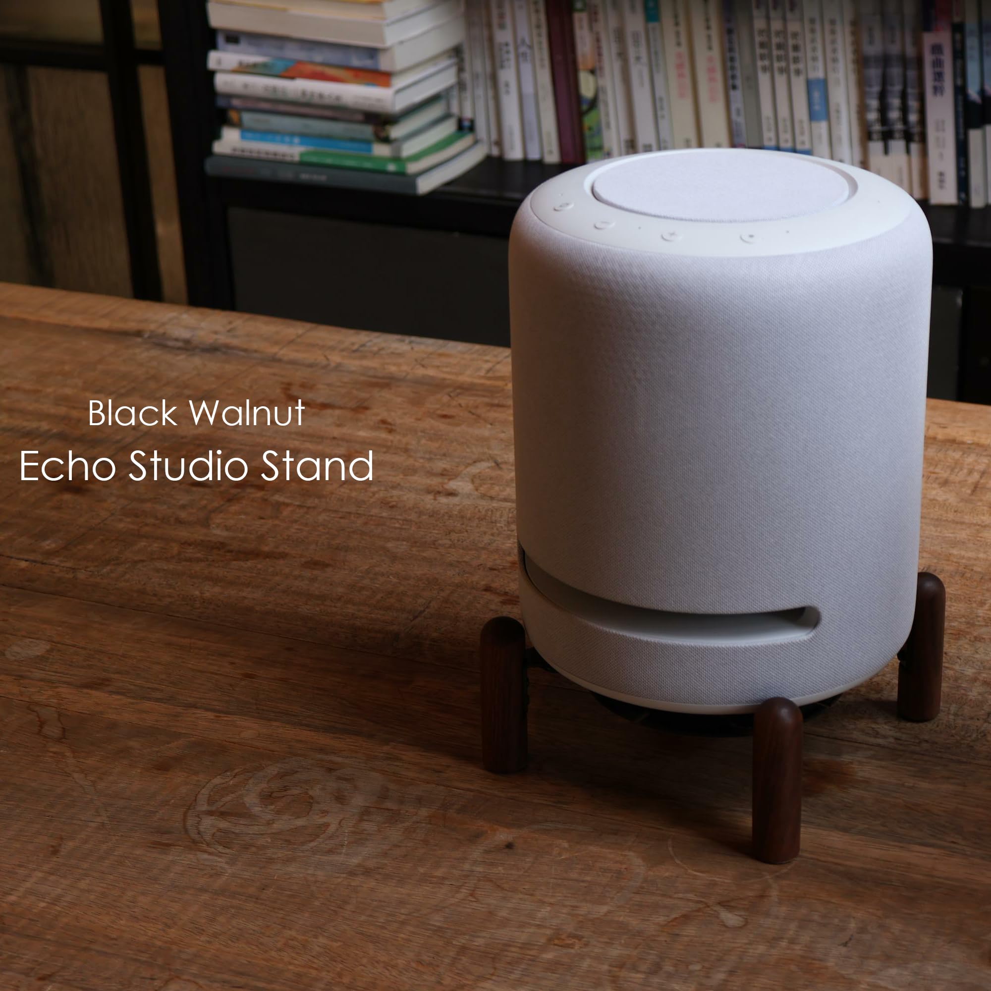 Premium Wooden Desk Stand for Echo Studio & Smart Speakers - Perfect for Home Office, Living Room & Bedroom Audio Setup