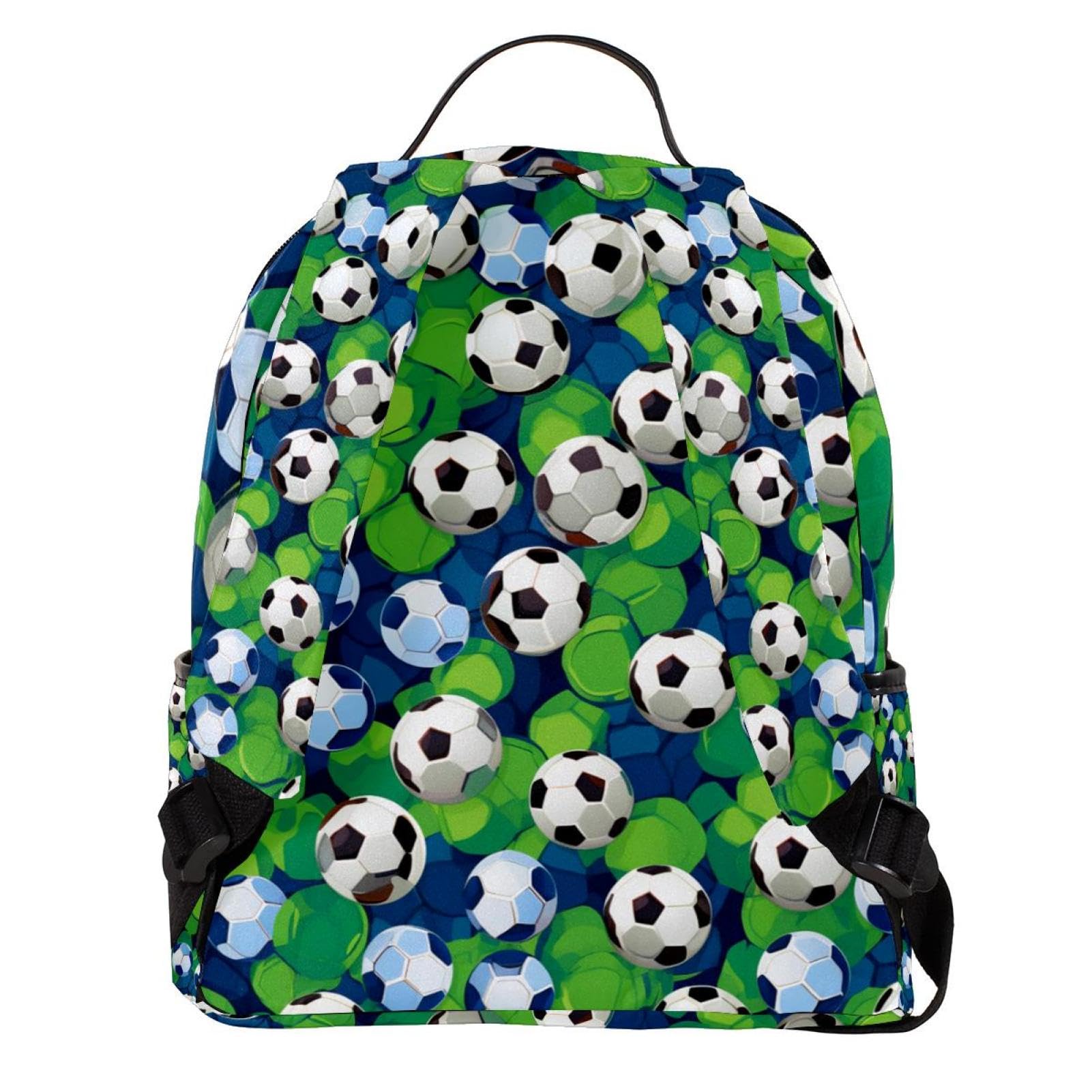 Men's & Women's Travel Backpack with Floral Soccer Ball Design - Durable Carry-On Backpack for Work, Gym, School & Outdoor Adventures