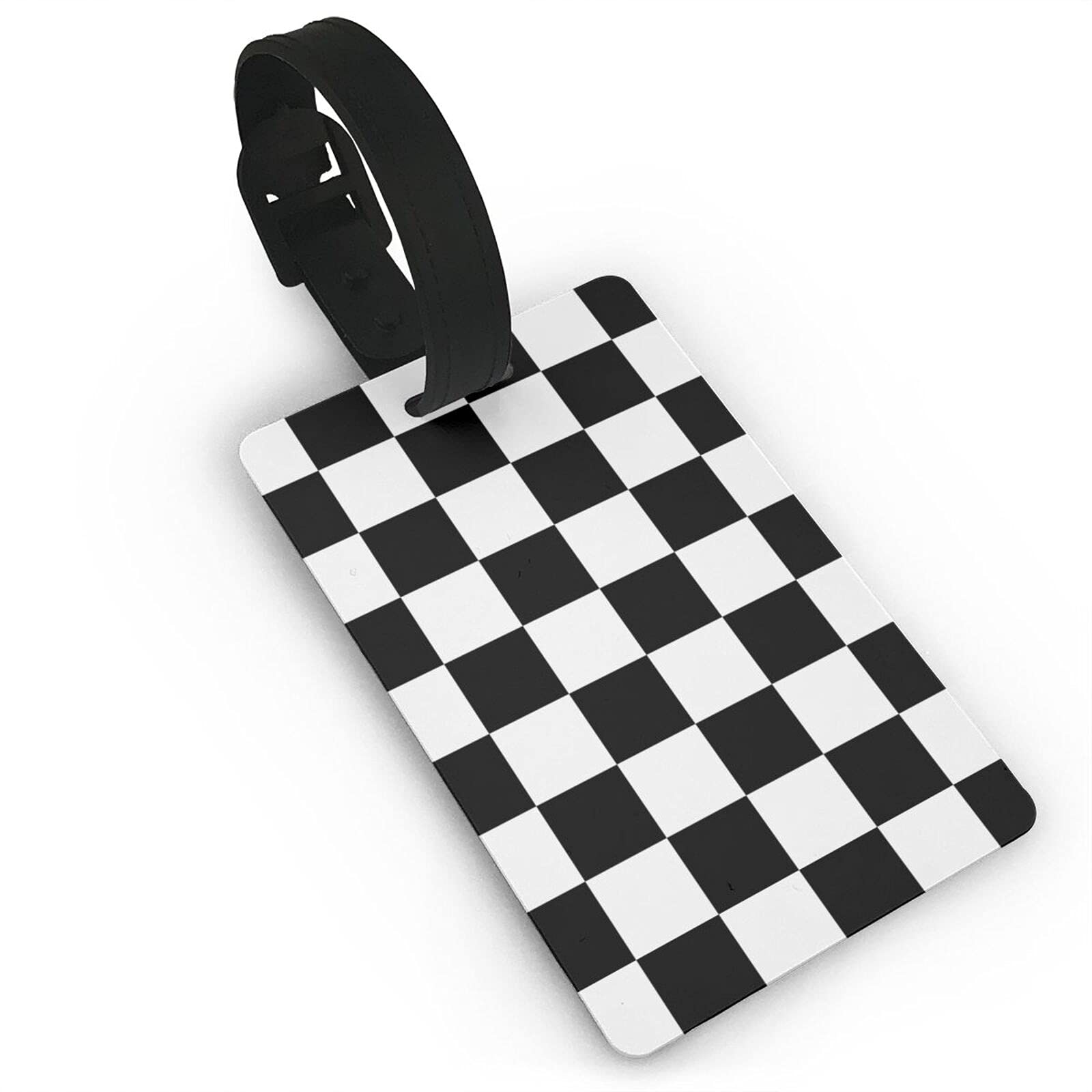 Checkerboard Travel Luggage Tags - Durable Suitcase ID Labels with Business Card Holder for Women & Men | Perfect for Airports, Business Trips & Vacation Luggage Identification