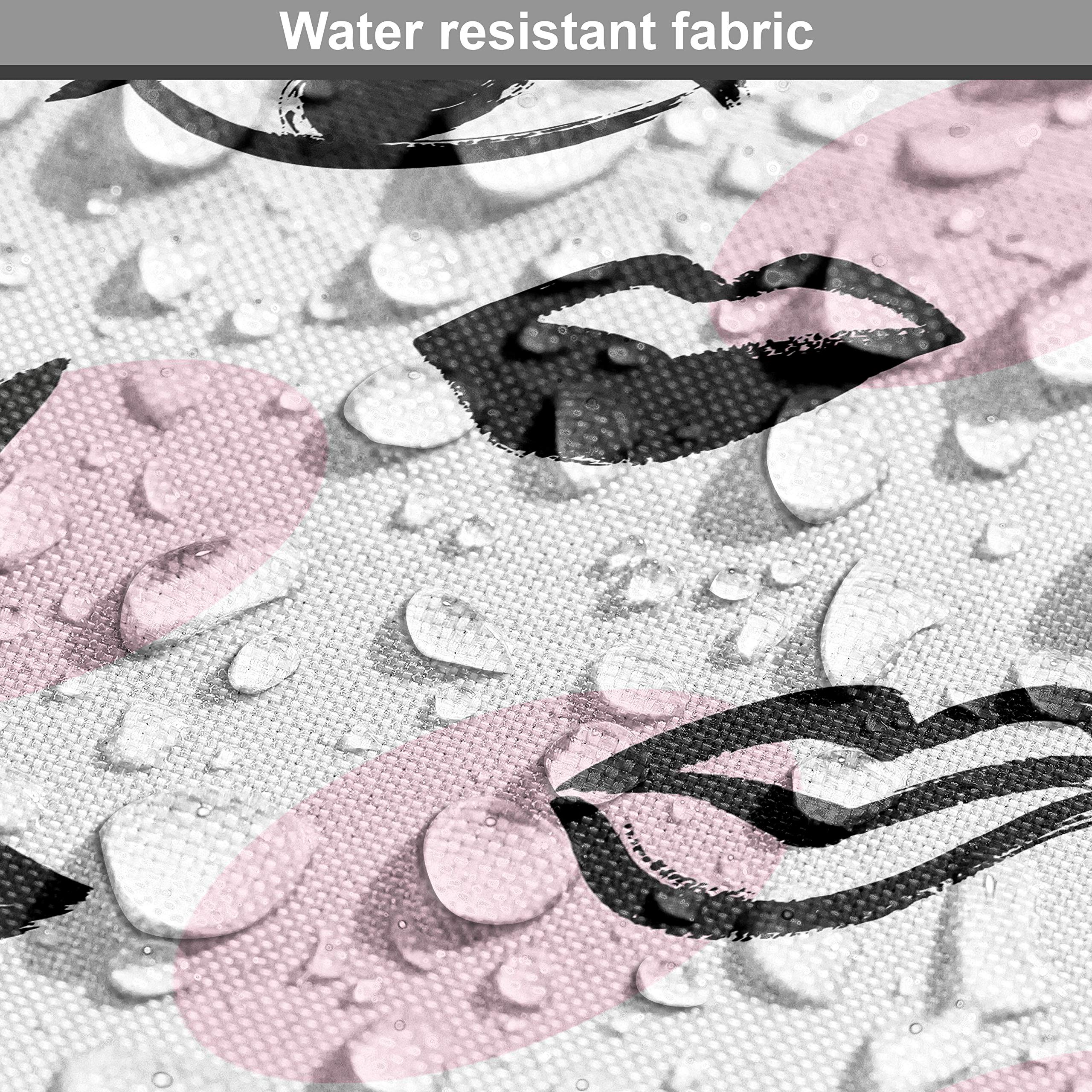 Ambesonne Love Fabric by The Yard - Handmade Brush Drawn Lips, Eyes & Crowns on Polka Dot Background - 10 Yards Rose Charcoal Grey Decorative Fabric for Upholstery, DIY Projects, Home Decor & Crafting - Perfect for Throw Pillows, Curtains & Table Runners