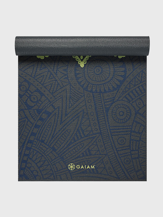 Gaiam Premium Sundial Layers Yoga Mat 6mm - Non-Slip Eco-Friendly Exercise Mat for Yoga, Pilates & Home Workouts