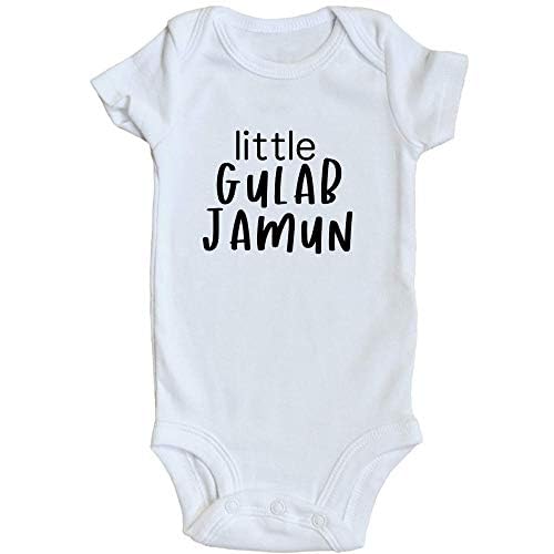 TwentyFourDoves Little Gulab Jamun Baby Bodysuit - Cute Pakistani & Indian Infant Outfit, Desi Cultural Clothing for Newborns - Perfect for Diwali, Eid Celebrations & Family Gatherings