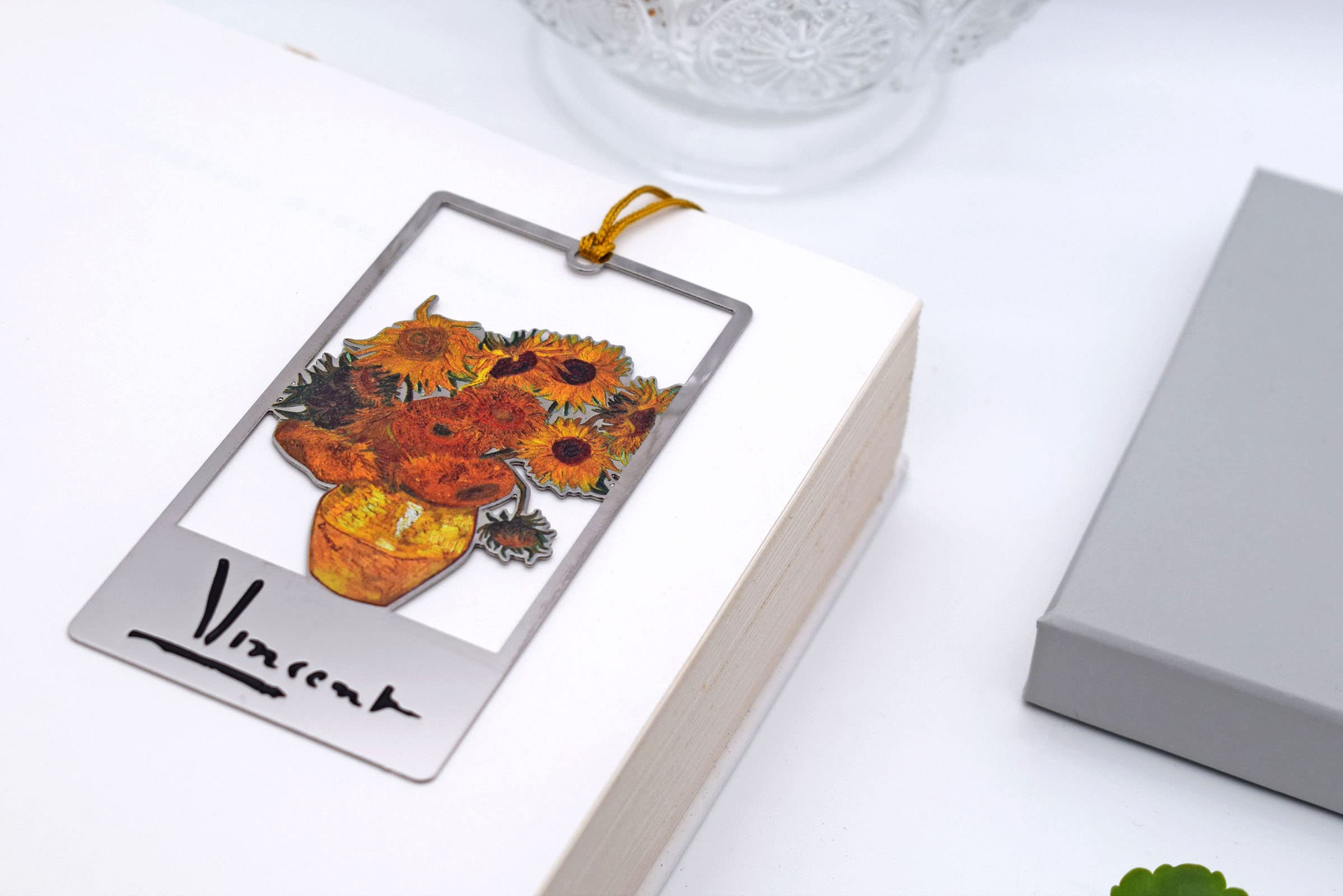 BLBMH 3-in-1 Metal Van Gogh Bookmark Set - Sunflower Design | Unique Birthday, Mother's Day & Teacher Appreciation Gift for Women, Book Lovers & Graduates | Perfect Reading Accessory for Bookworms & Literary Enthusiasts