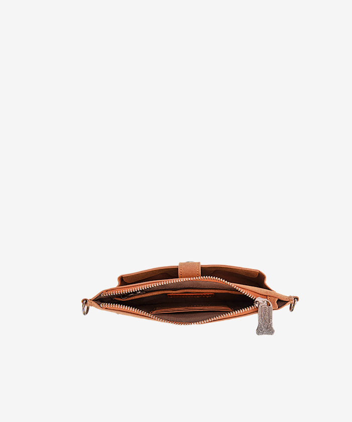 Trinity Ranch Aztec Tooled Leather Wristlet - Stylish Crossbody Wallet for Women | Perfect for Shopping, Travel & Everyday Use