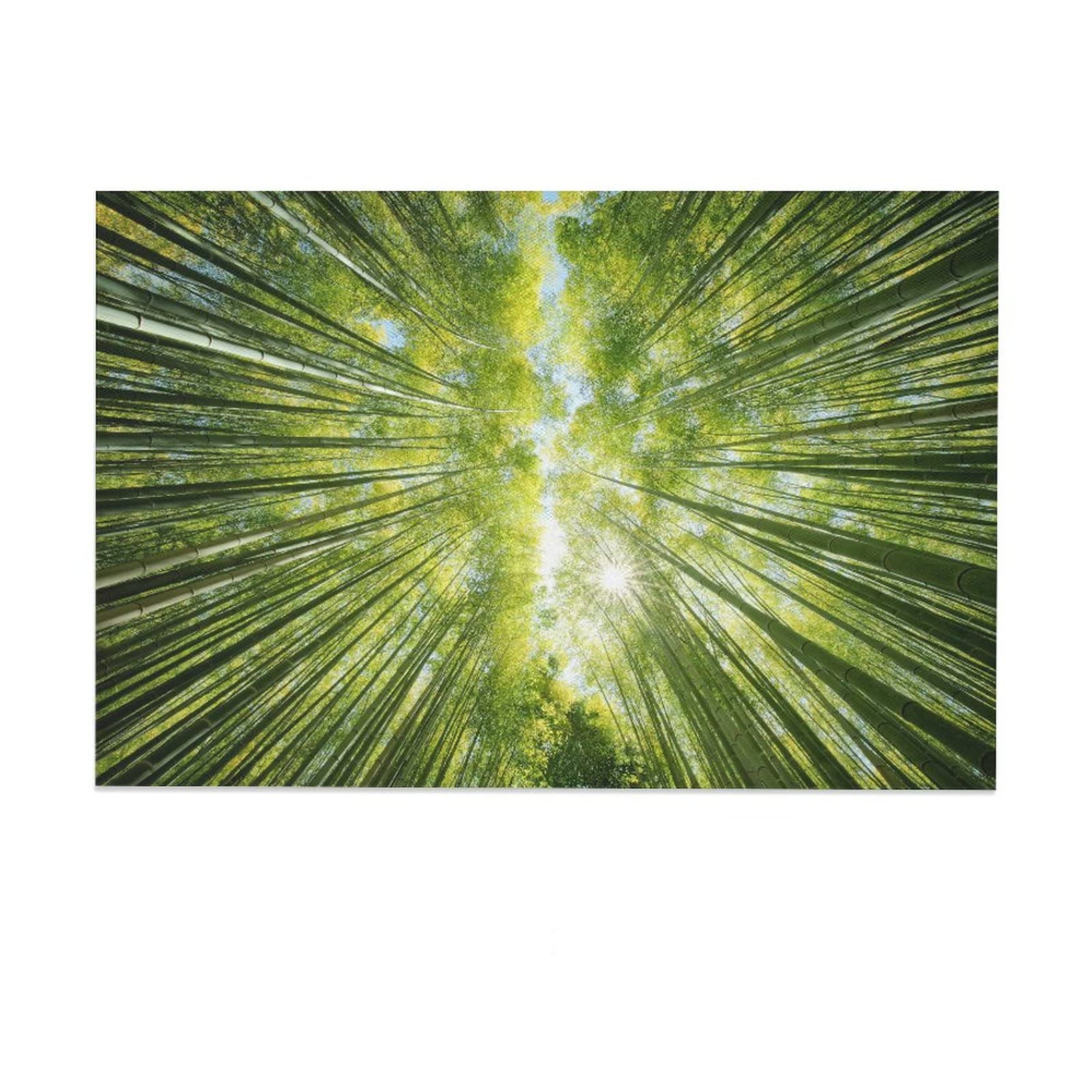 Bamboo Forest Nature Greenery Canvas Wall Art - 12x18 Inch (30x45cm) Modern Landscape Painting for Living Room, Bedroom & Office Decor - Perfect Gift for Home Interior Design & Wall Decoration | Creates Serene Atmosphere for Meditation Spaces & Asian-Themed Rooms
