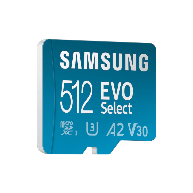 Samsung 512GB EVO Select microSDXC Memory Card - High Speed Storage for Smartphones, Tablets, Drones & Action Cameras