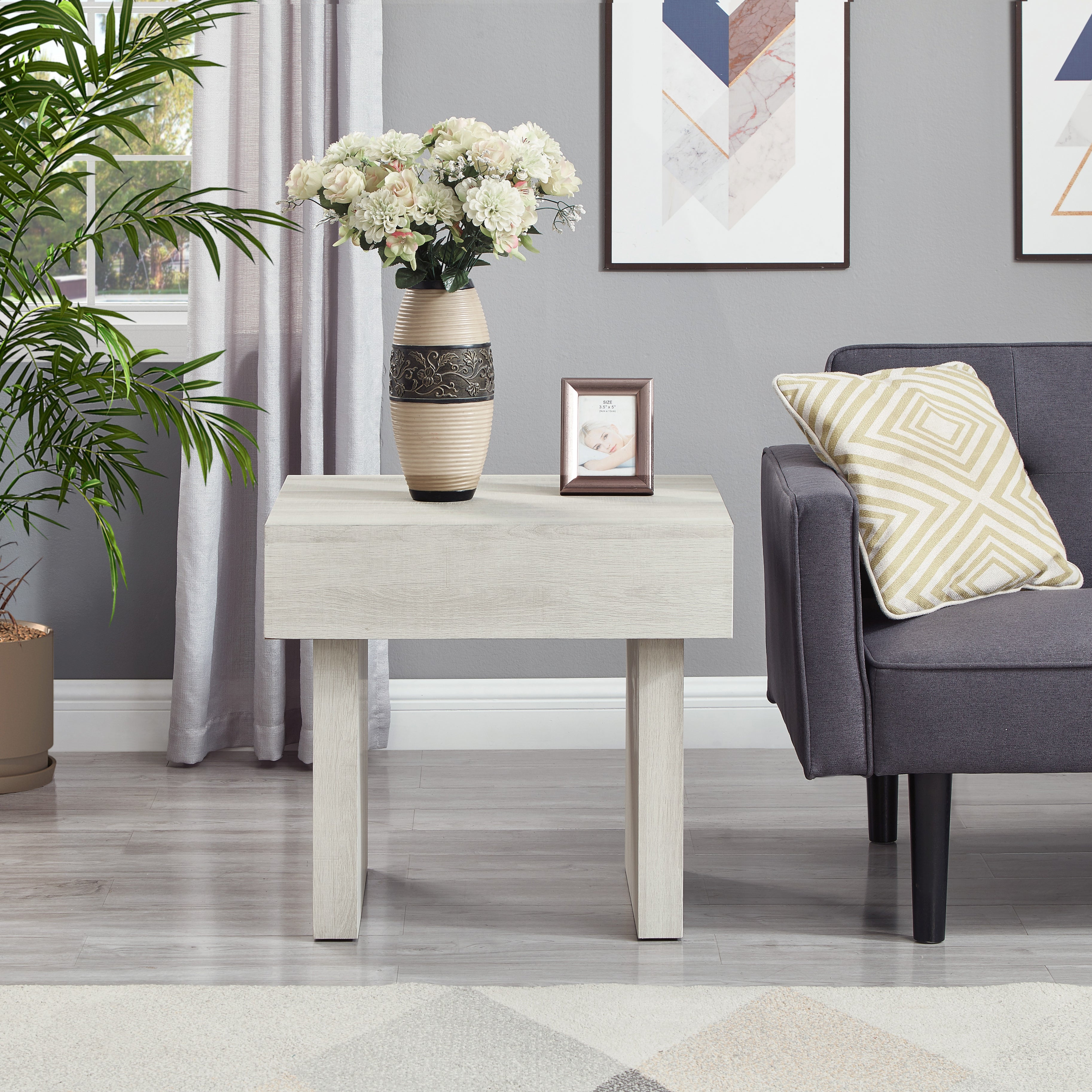 Roundhill Furniture Athens Modern Accent End Table - Stylish Side Table for Living Room, Bedroom & Office - Perfect for Coffee, Books & Decor