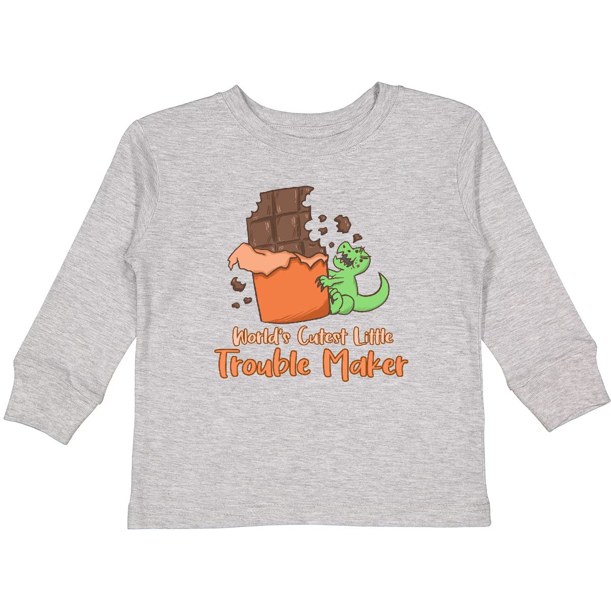 Inktastic World's Cutest Trouble Maker Toddler Long Sleeve T-Shirt - Adorable Graphic Tee for Boys & Girls - Perfect for Playdates, Daycare & Family Photos