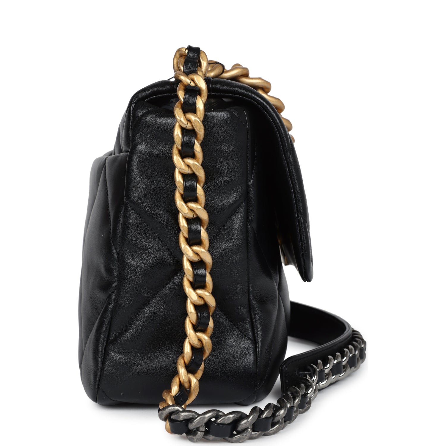 Chanel Large 19 Flap Bag Black Lambskin Leather with Mixed Metal Hardware - Luxury Shoulder Bag for Women, Perfect for Evening Events & Daily Use