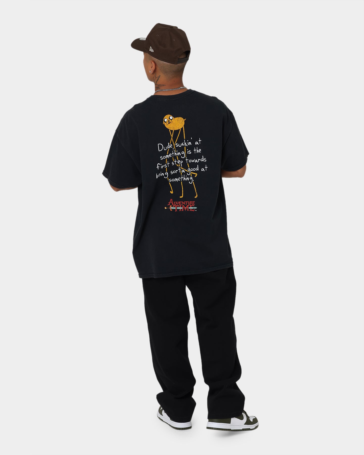 Vintage Jake The Dog T-Shirt from Adventure Time - Black Wash Retro Graphic Tee for Men & Women - Perfect for Casual Wear, Cosplay, and Fan Merchandise
