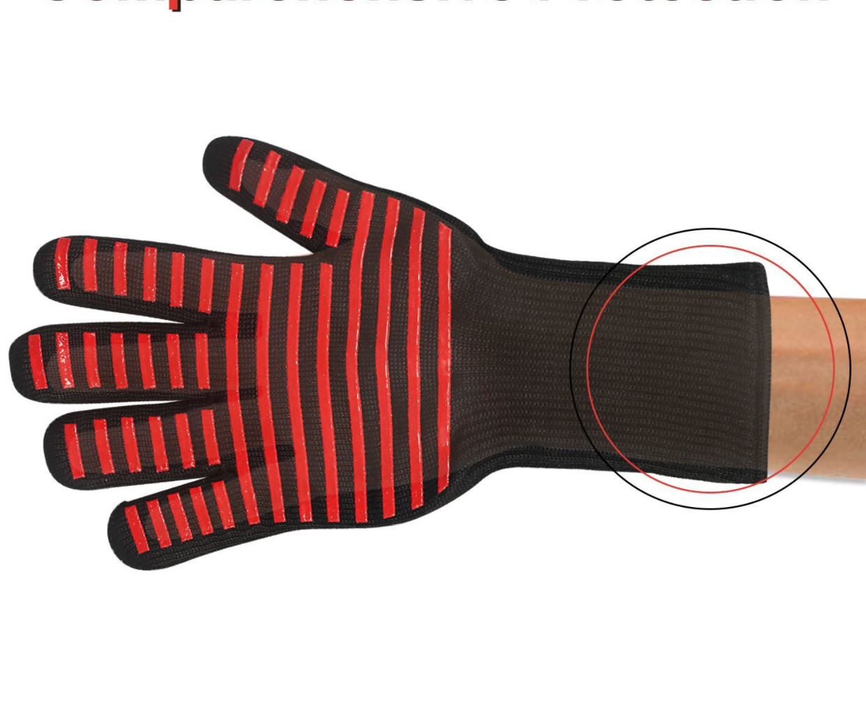 Heat Resistant Gloves - 1 Pair Blue Oven Mitts for Cooking, Baking, Grilling & BBQ - High Temperature Protection for Kitchen & Outdoor Use