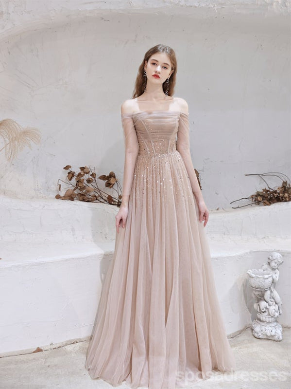 Elegant A-Line Off Shoulder Long Prom Dresses for Women - Formal Evening Party Gowns for Homecoming, Wedding, Ball & Special Occasions - Style 12763