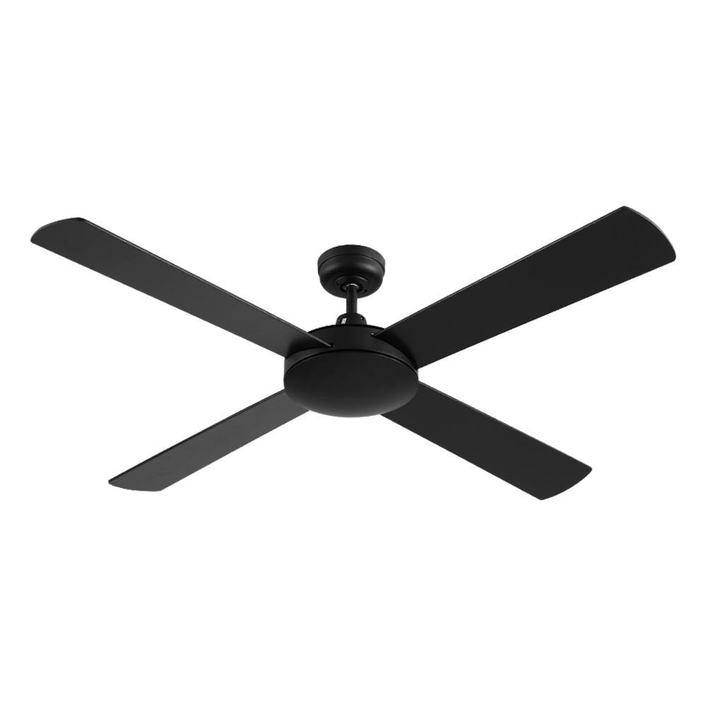 Devanti 52 Inch Black Ceiling Fan with Remote Control - Quiet High Speed Cooling for Bedroom, Living Room & Outdoor Patio