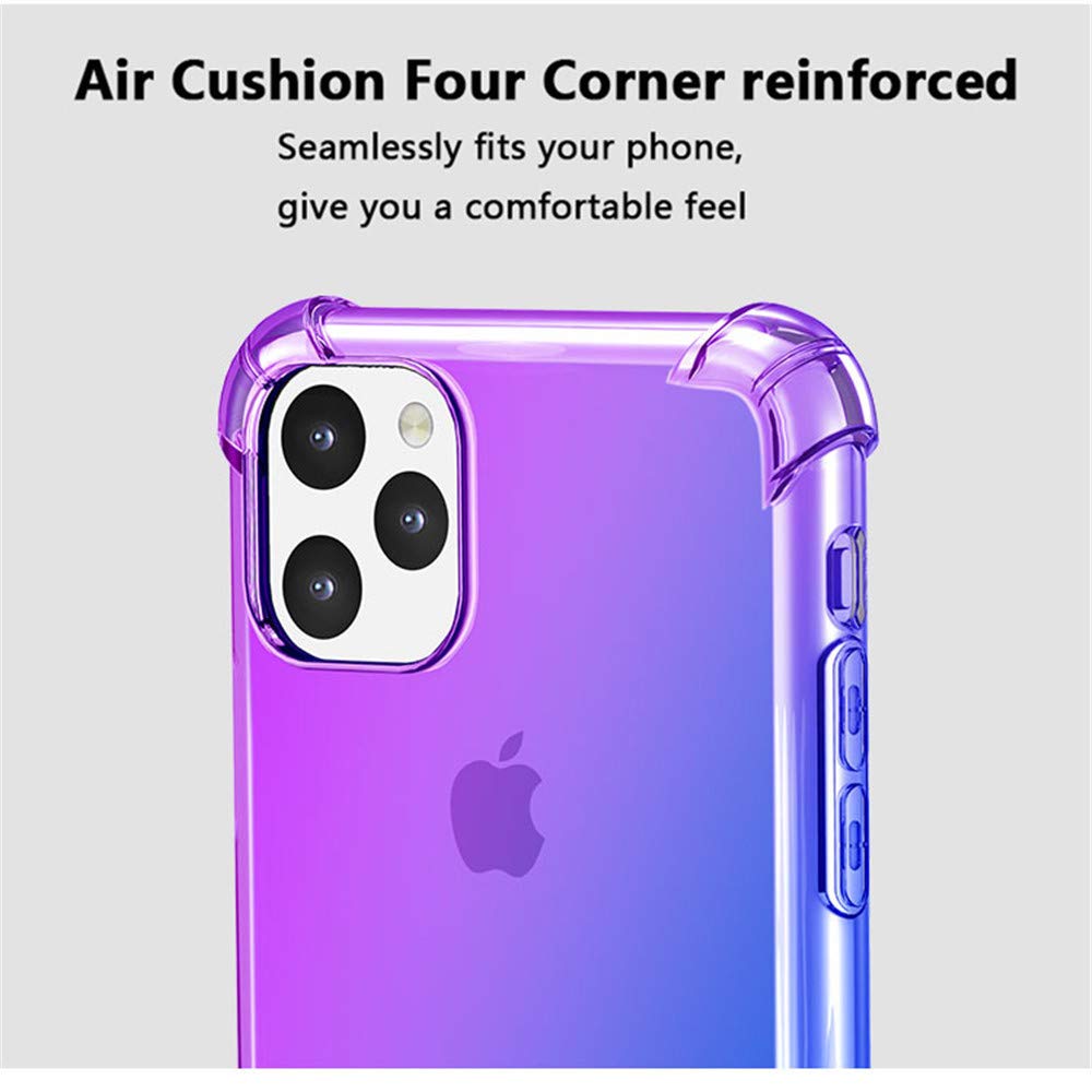 Gradient Shockproof TPU Case for iPhone 11 Pro Max 6.5 Inch | Slim Protective Cover with Reinforced Corners & Airbag Technology | Durable Blue Pink Phone Case for Apple iPhone 11 Pro MAX (2019 Model) | Perfect for Daily Use, Outdoor Activities & Travel Protection