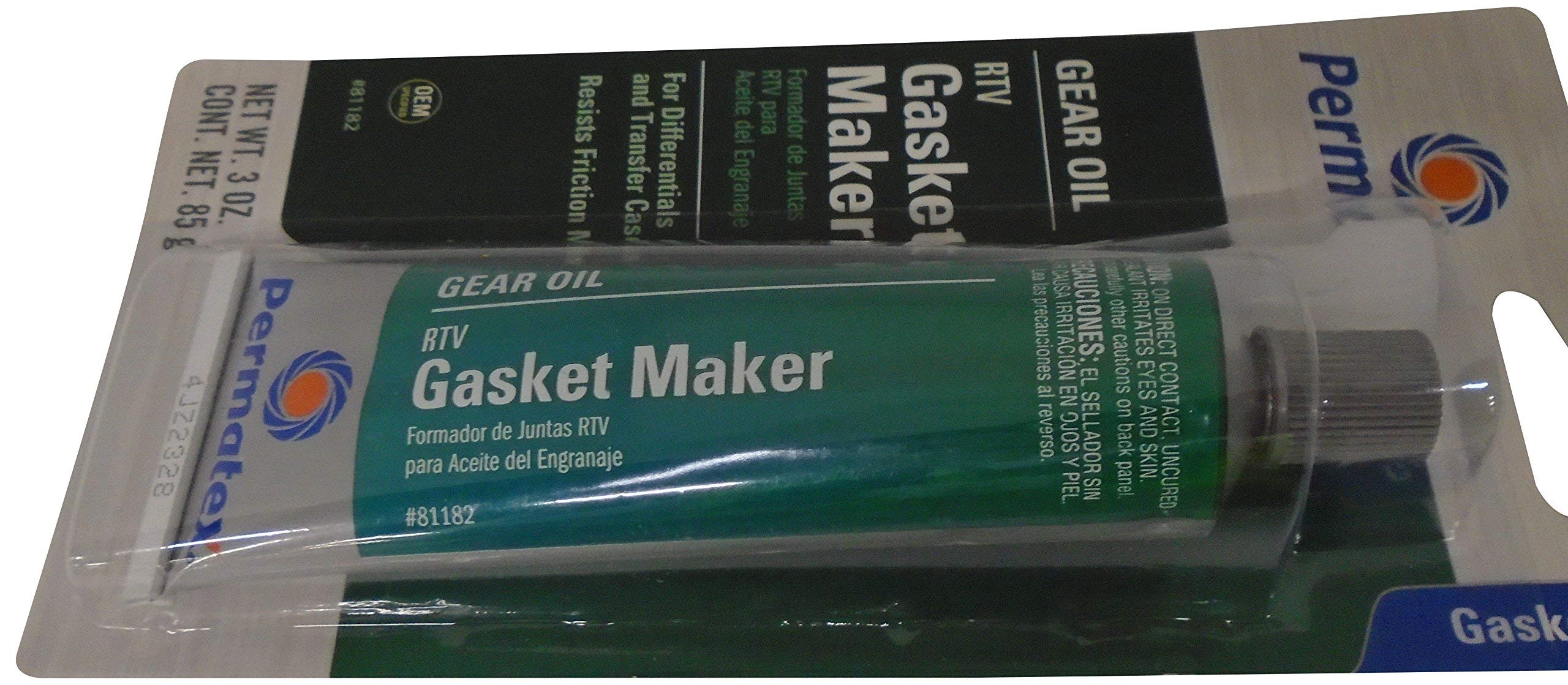 Permatex 81182 High-Temperature Gear Oil RTV Gasket Maker Sealant - 3 oz Tube (Packaging May Vary) - Perfect for Automotive Transmissions, Differentials & Gearbox Repairs