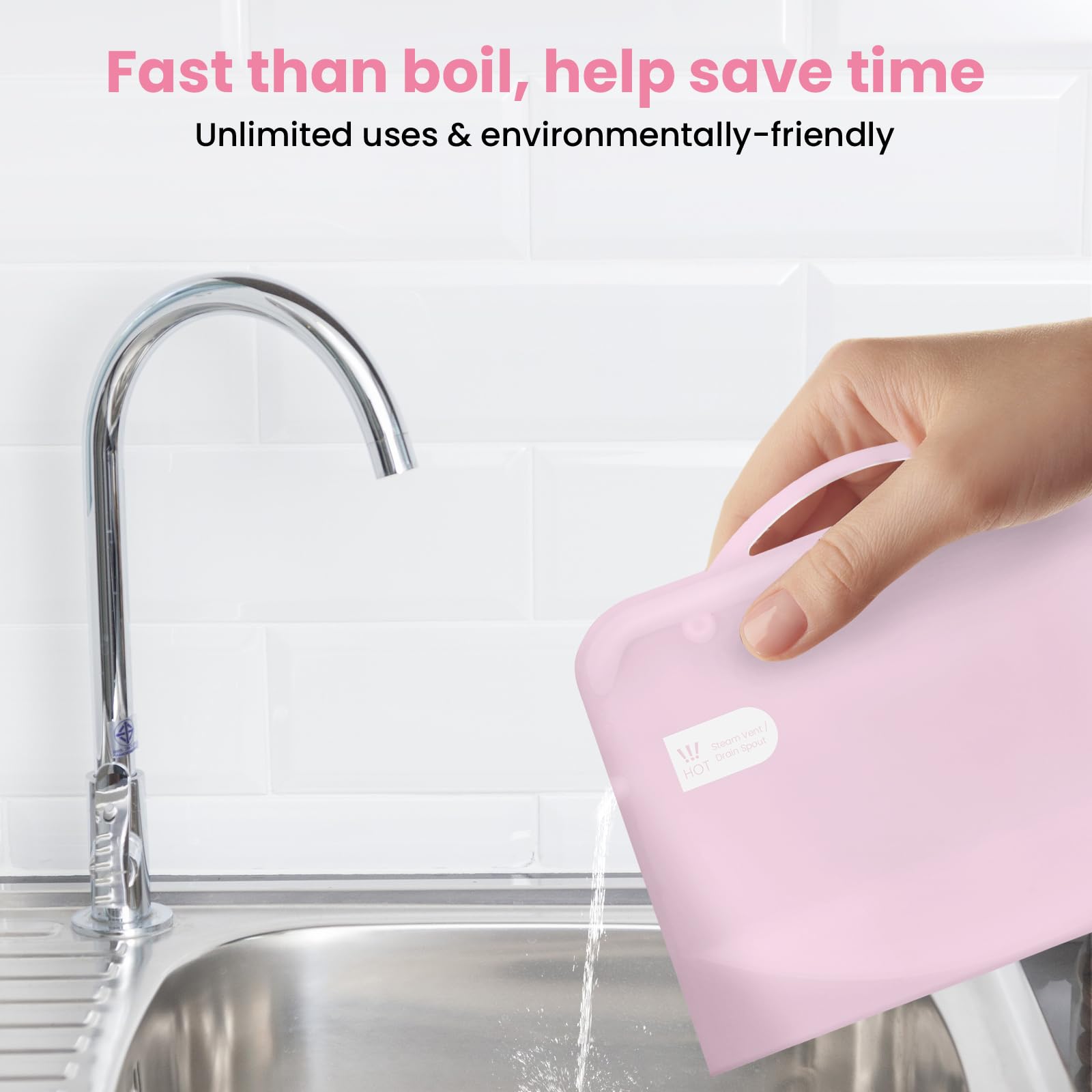 Reusable Silicone Microwave Steam Sterilizer Bag for Baby Bottles, Pump Parts & Toddler Accessories - BPA-Free, Easy to Use for Home & Travel - Pink (1PC) | Perfect for Daycare, On-the-Go Parents & Quick Sterilization
