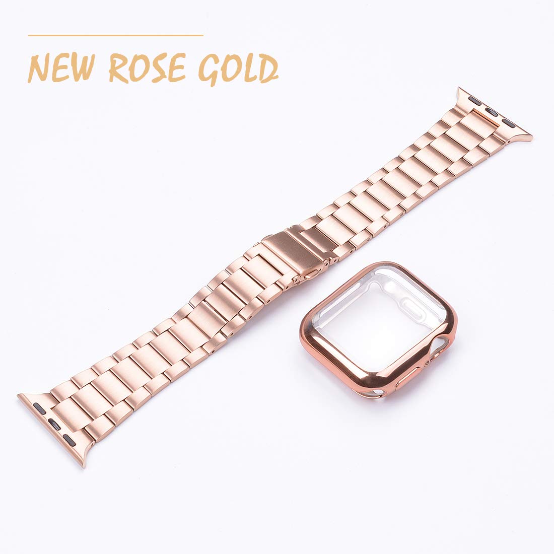 Premium Stainless Steel Apple Watch Band Compatible with All Models (49mm 46mm 45mm 44mm 42mm 38mm 40mm 41mm) - Includes Protective Case & Screen Protector for Apple Watch Series 10/9/8/7/6/SE/5/4/3/2/1 - Durable Business Style Band for Men & Women - Perfect for Workouts, Office Wear & Everyday Use