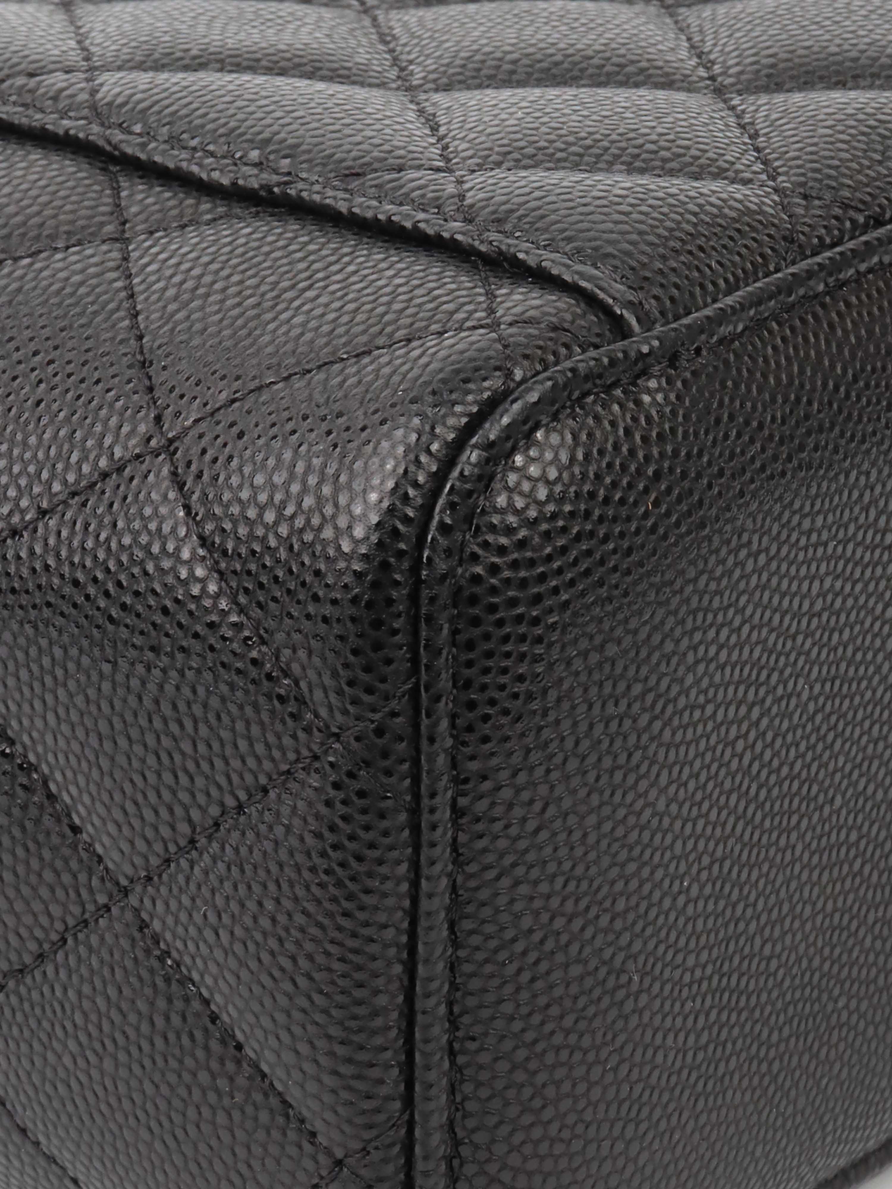 Chanel Black Caviar Leather Vanity Case - Luxury Small Handbag for Women | Perfect for Evening Events, Parties & Travel