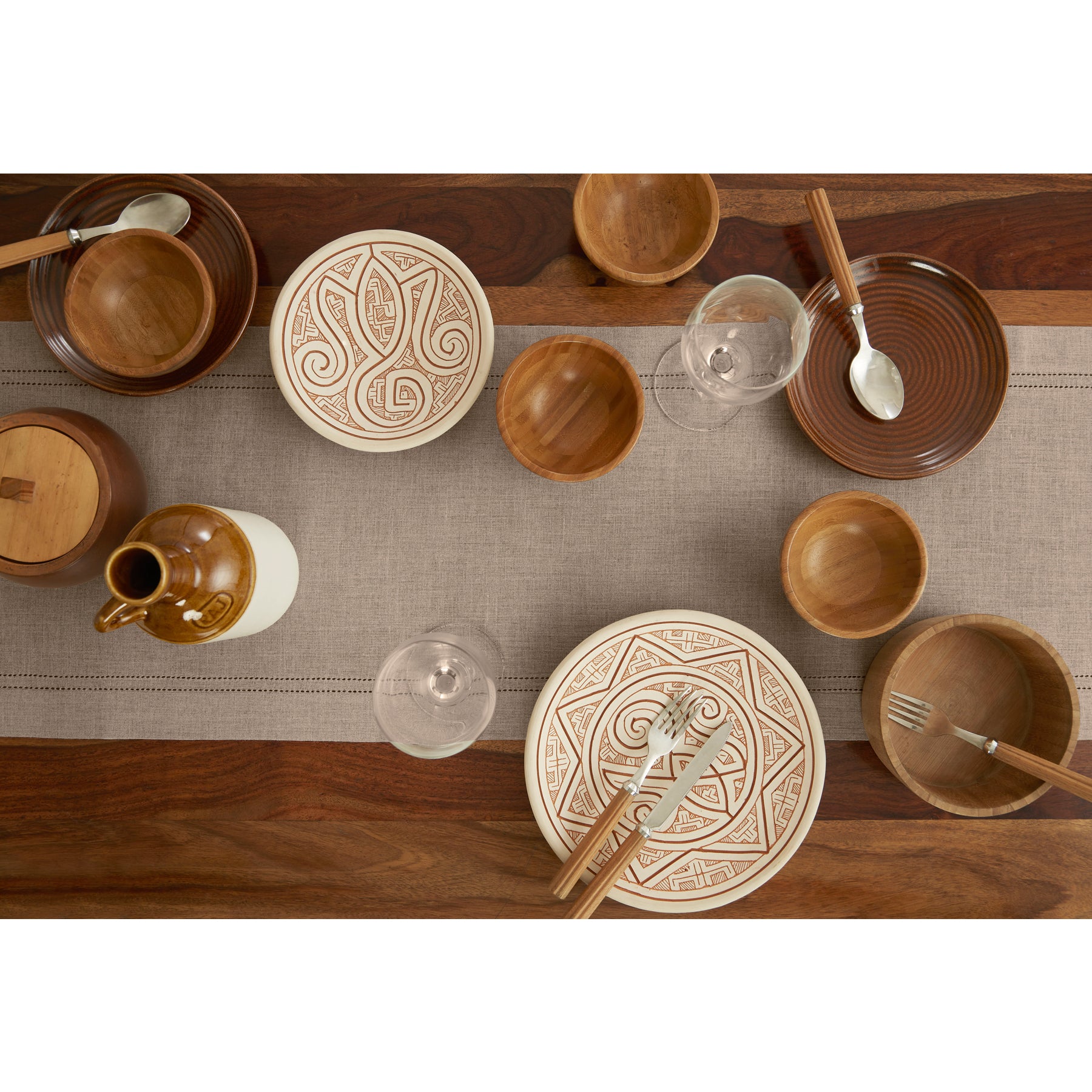 Premium Linen Double Hemstitch Table Runner - Elegant Dining Decor for Weddings, Parties & Home Decor
