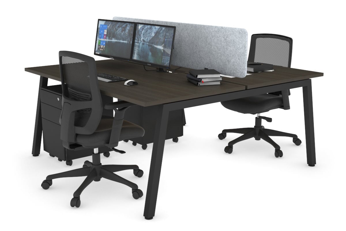 Quadro 2-Person Office Workstation Desk - 1600L x 800W with Cable Management - Perfect for Collaborative Workspaces & Home Offices