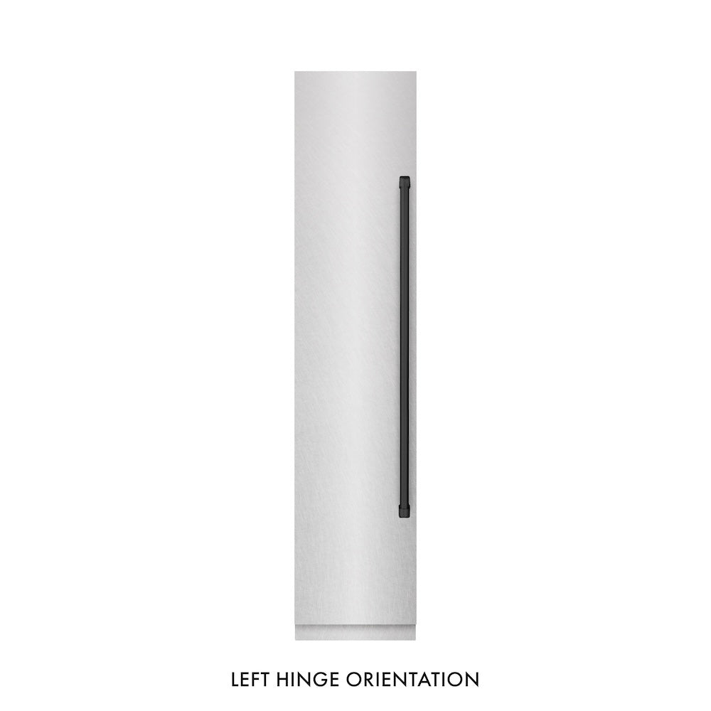 ZLINE Autograph Edition 18 Inch 8.6 cu ft Left Hinge Column Freezer - White Matte Finish with Graphite Gray Interior & Champagne Bronze Accents (RCFVLZ WM 18 CB) - Perfect for Home Kitchen, Basement, Garage or Commercial Use