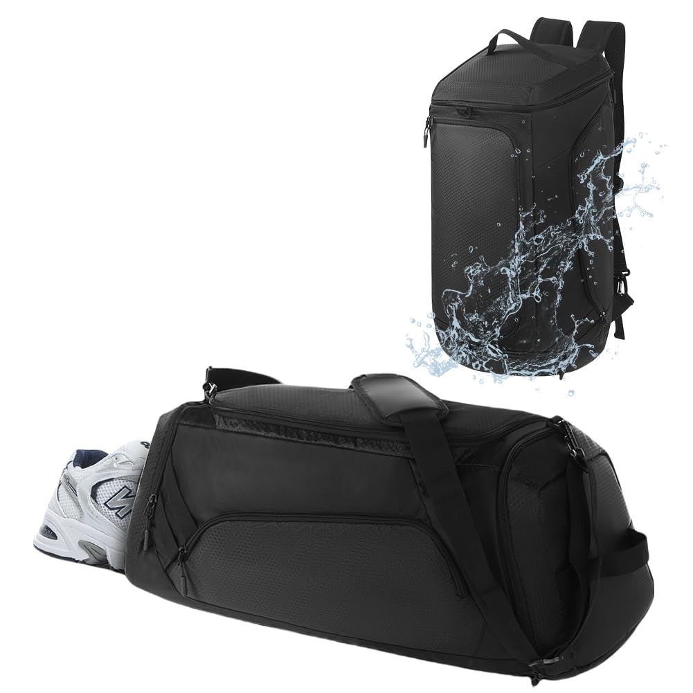 GraceTune 60L Waterproof Gym & Travel Duffel Backpack for Men & Women - Large Sports Weekender Bag with Shoe Compartment - Perfect for Workouts, Travel & Weekend Getaways