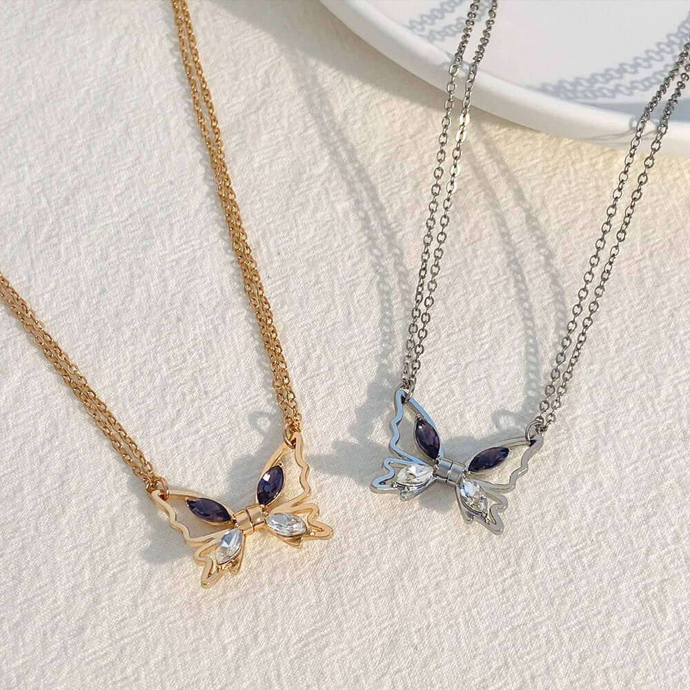 Butterfly Magnetic Couple Necklace Set - Matching Friendship Jewelry for Best Friends | Romantic Gift for Couples, Valentine's Day & Anniversary