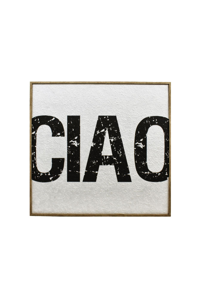Elegant Framed Black & White Ciao Wall Art - Modern Home Decor for Living Room, Bedroom & Office