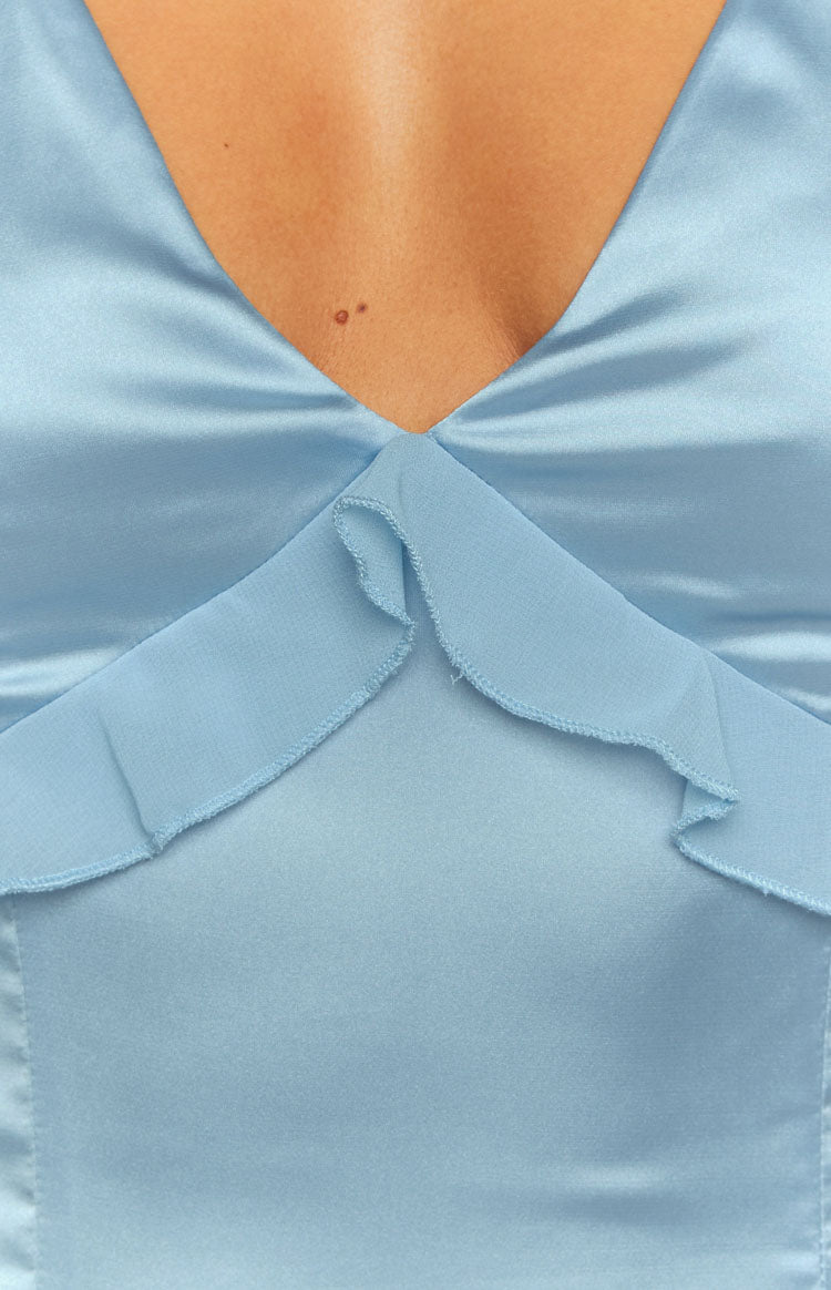 Daphnie Blue Mini Dress for Women - Elegant Summer Casual Party Dress | Perfect for Beach, Vacation, Date Night & Evening Outings