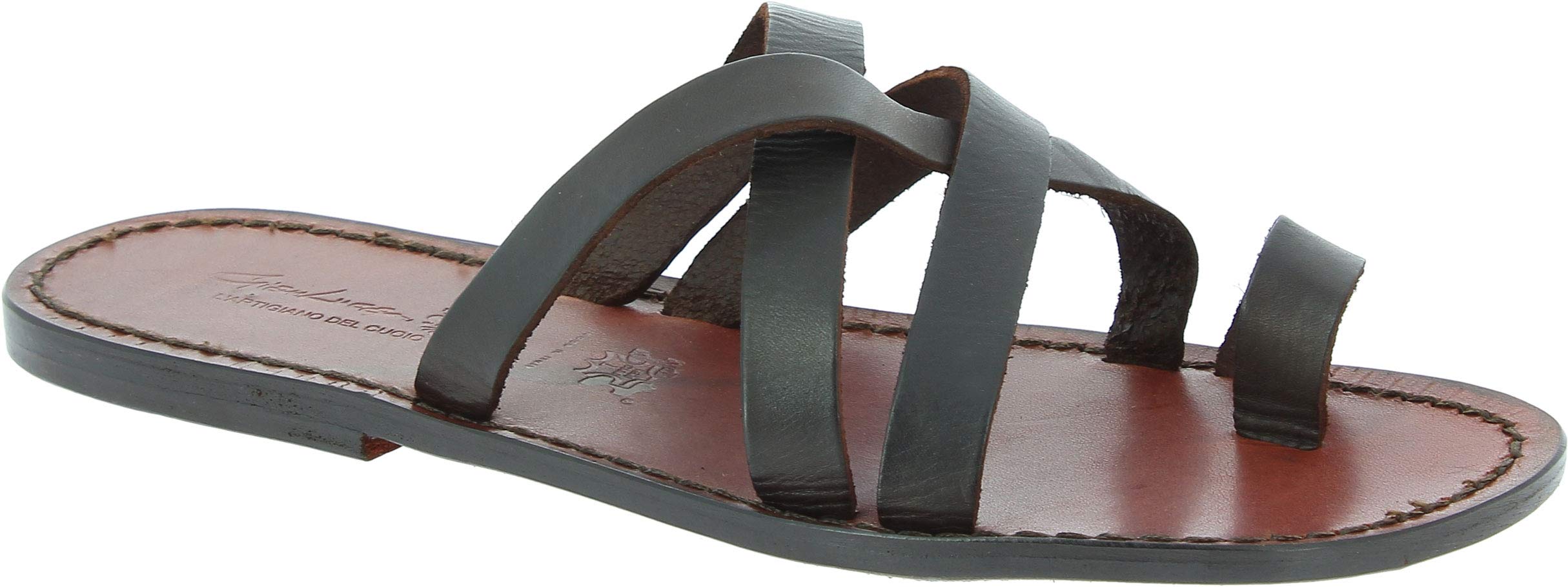 Handmade Men's Leather Slippers by Gianluca - Premium Italian Crafted Comfort for Home & Lounge Wear
