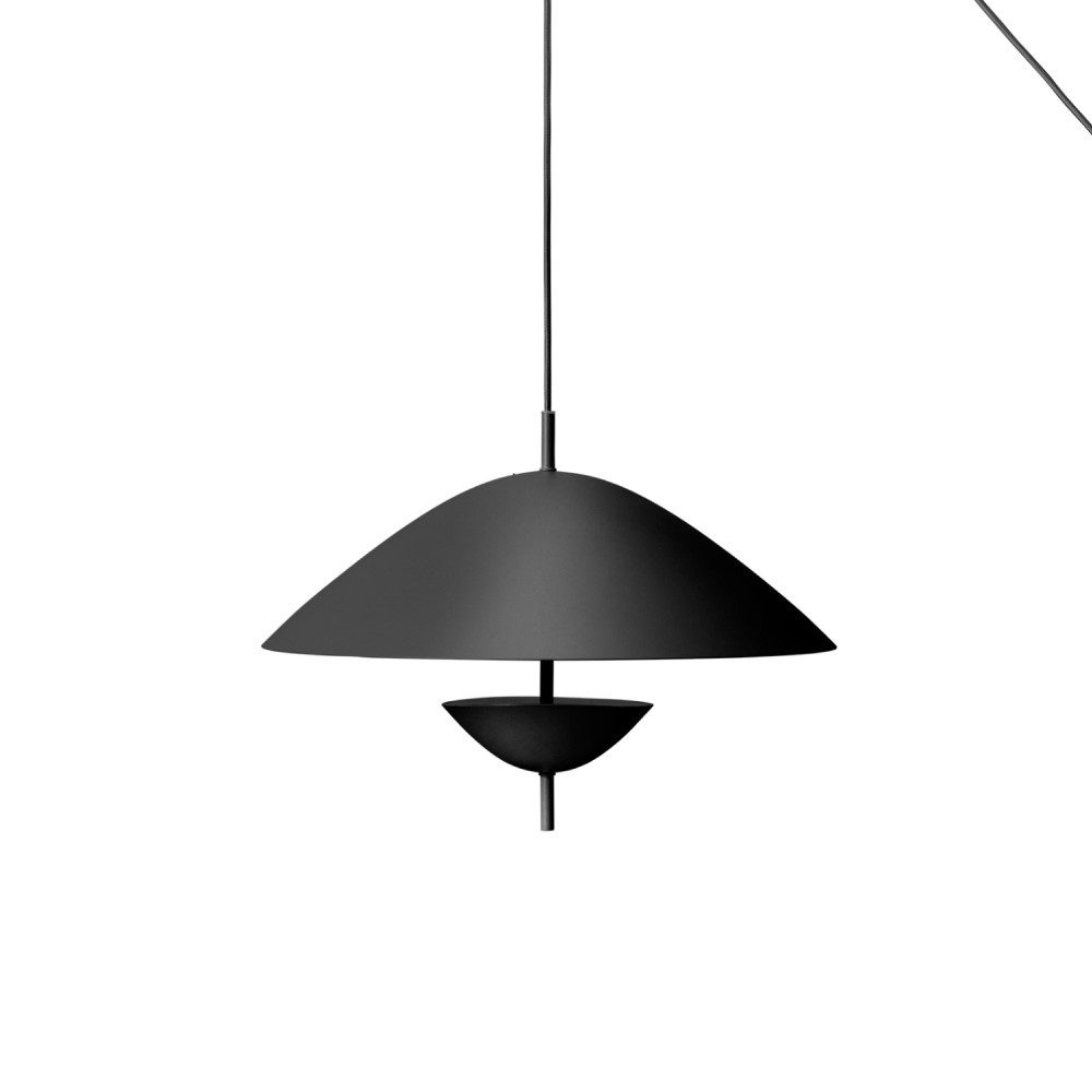 FERM LIVING Lod Pendant Light - Blackened Iron Finish - Modern Scandinavian Hanging Lamp for Dining Room, Kitchen Island & Living Room Decor