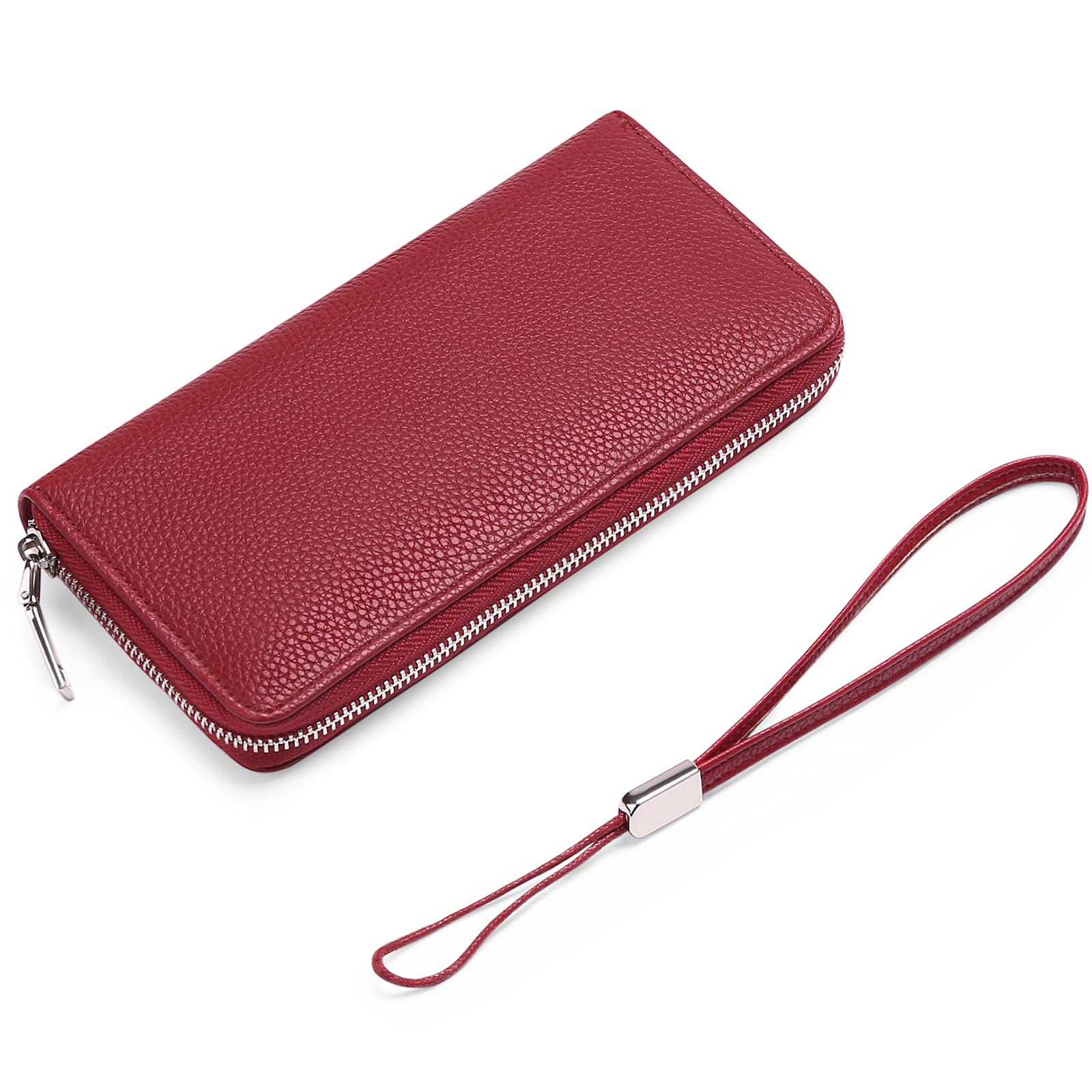GOIACII Genuine Leather Women's Wallets - Large Capacity RFID Blocking Long Purse with Detachable Wrist Strap | Credit Card Holder & Cash Organizer for Everyday Use, Travel, and Shopping