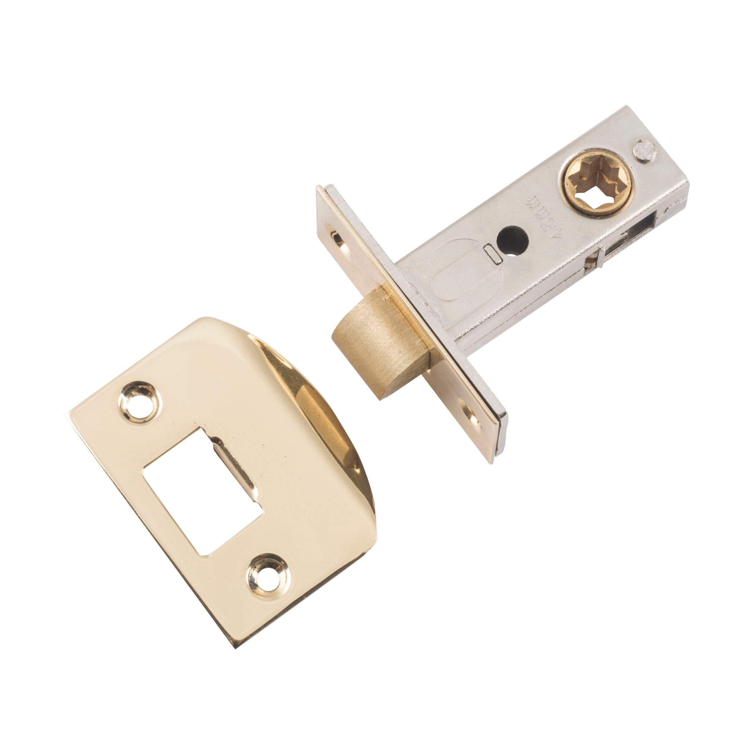 9570 Tube Latch Split Cam 'D' Striker - Polished Brass Backset 45mm - Premium Door Hardware for Residential & Commercial Use