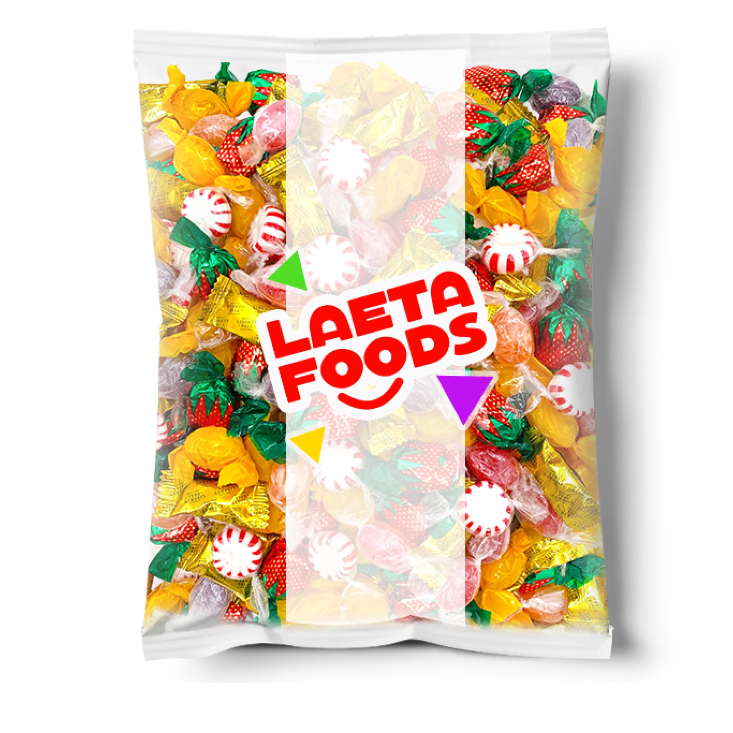 Hard Candy Assortment - Strawberry Bonbons, Starlight Mints, Butterscotch, Liberty Bell, Fruit Candy (2 Pound Bag - Approx. 160 Pieces) | Bulk Candy for Parties, Holidays, Office Treats & Gift Baskets