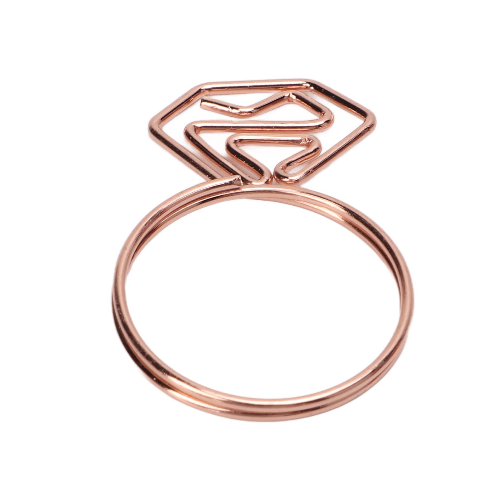 Pssopp 100Pcs Diamond Ring Shaped Paper Clips - Cute Office School Supplies, Fun Bookmark & Page Markers for Wedding Invitations, Party Favors, Gifts & DIY Crafts