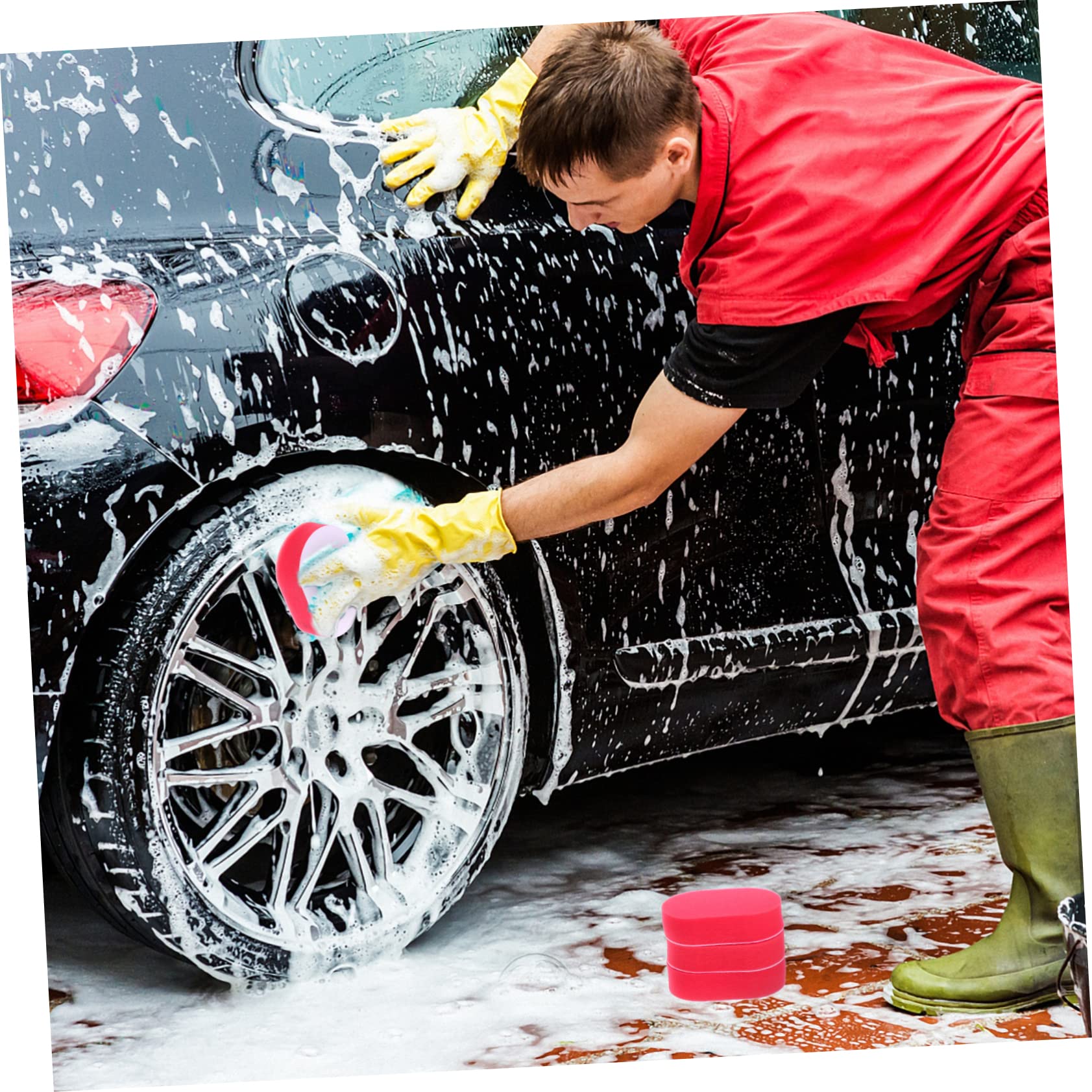 5-Piece Wheel Rim Brush Kit - Car Tire Waxing Applicator with Ergonomic Handle for Deep Cleaning & Polishing - Perfect for Car Detailing, Auto Shine & Tire Maintenance