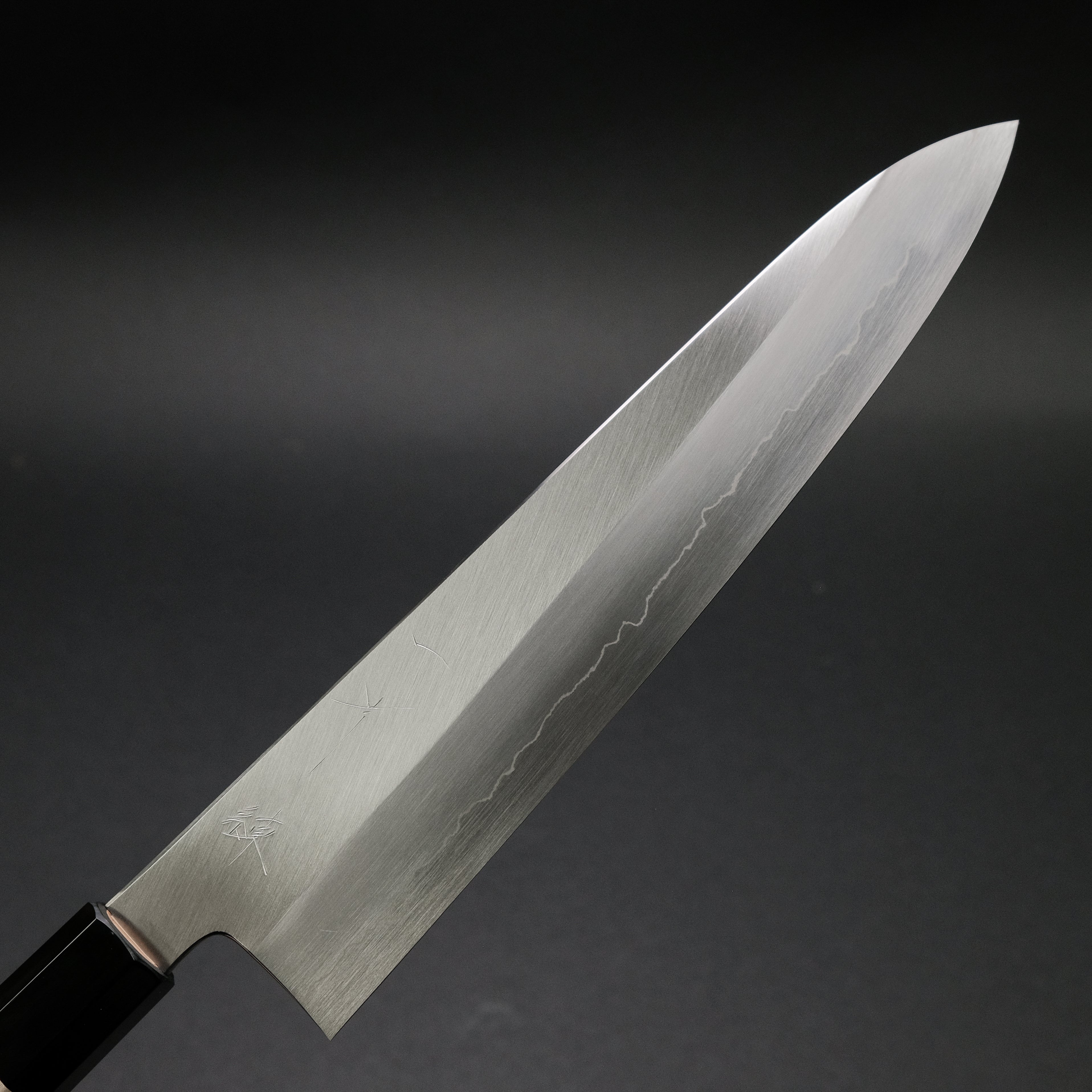 Hitohira Kikuchiyo Ren Silver #3 Gyuto Japanese Chef Knife 240mm with Ho Wood Handle - Perfect for Sushi, Meat Slicing & Professional Kitchen Use