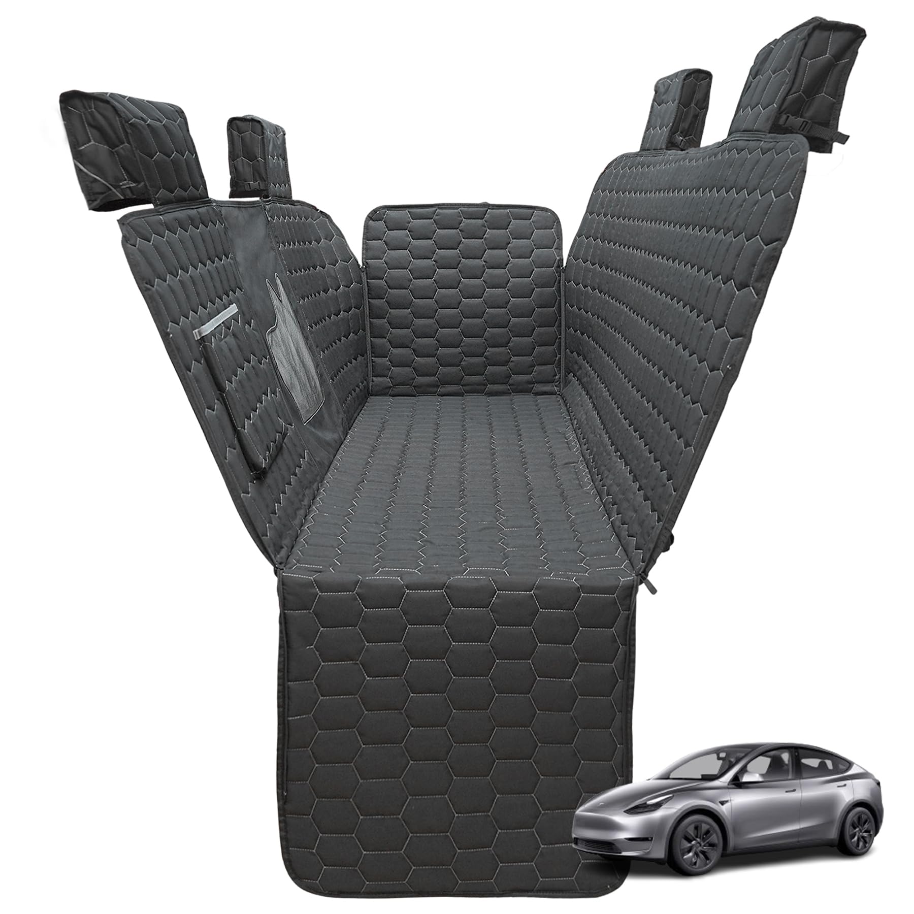 **Waterproof Dog Seat Cover for Tesla Model Y & SUVs - Scratch-Resistant Pet Car Seat Protector & Cargo Liner (Fits 2020-2022 Models) - Perfect for Road Trips, Daily Commutes & Pet Travel**