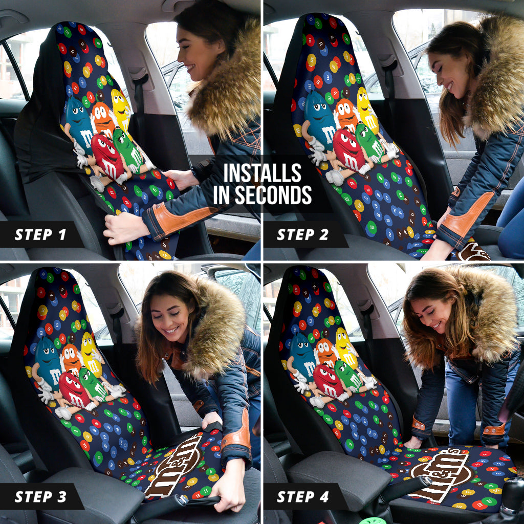 Colorful M&M Car Seat Covers - Fun & Protective Auto Accessories for Cars, Trucks & SUVs | Perfect Gift for Candy Lovers & Car Enthusiasts | Road Trips, Daily Commute & Customization
