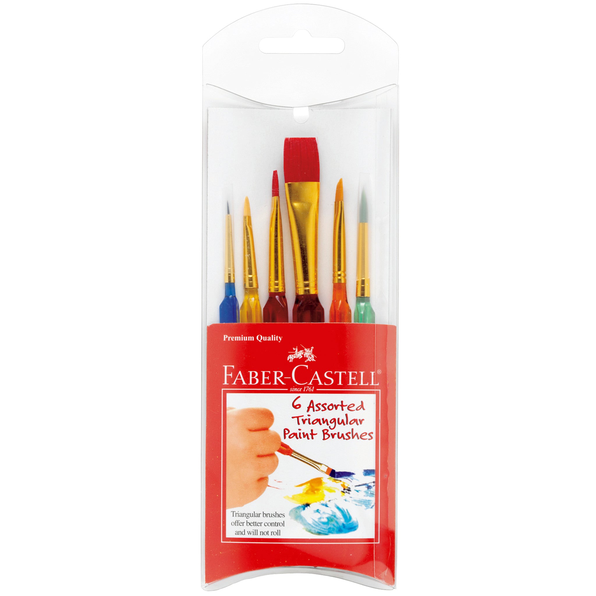 Premium Triangular Paintbrushes Set of 6 - Assorted Sizes for Artists & Kids (#14532) - Perfect for Watercolor, Acrylic Painting & DIY Crafts