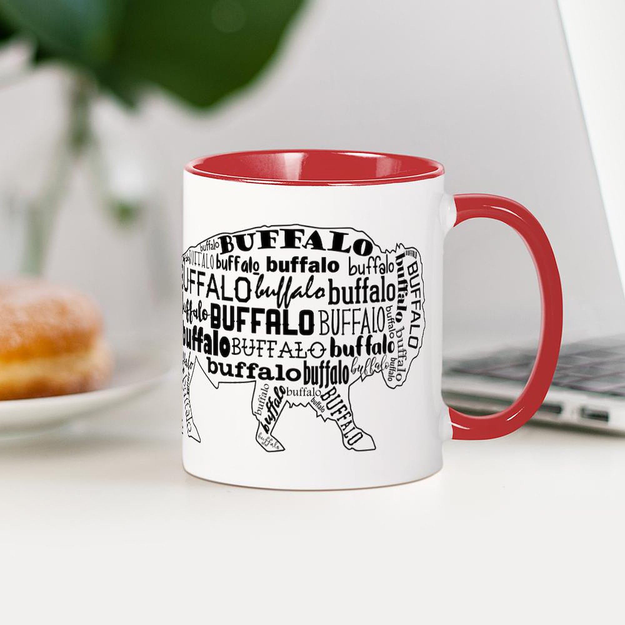 Buffalo Themed 11 oz (325 ml) Ceramic Coffee Mug - Perfect for Home, Office & Gifts | Insulated Hot & Cold Drink Cup for Coffee, Tea, Hot Chocolate