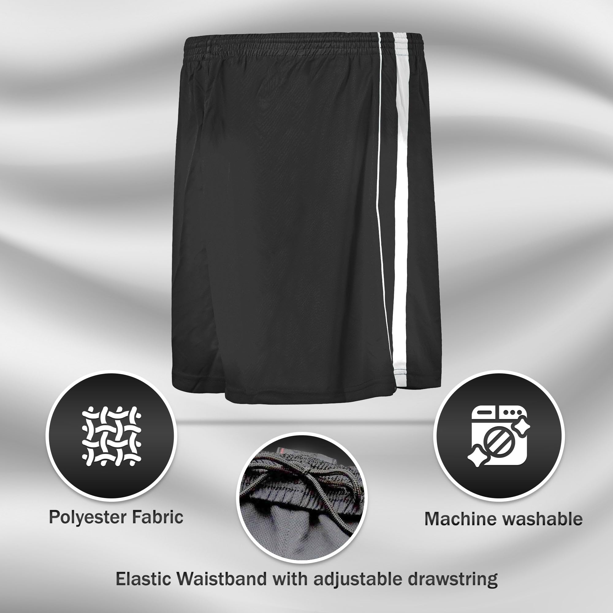 Vizari Men's & Women's Athletic Shorts - Lightweight Breathable Polyester Soccer Shorts for Gym, Running, Workout & Sports | Perfect for Training, Jogging, Casual Wear & Outdoor Activities