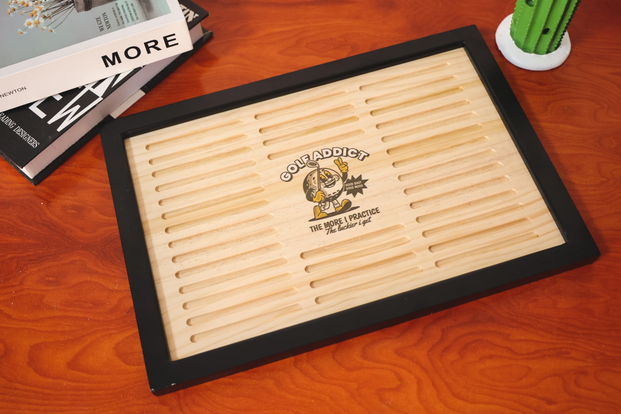 Premium Pine Wood Golf Pencil Display Case - Holds 36 Hexagonal Golf Pencils | Unique Golfer Gift for Men, Father & Husband | Golf Tournament Souvenirs & Collectibles | Perfect for Home Office, Man Cave or Golf Clubhouse Display