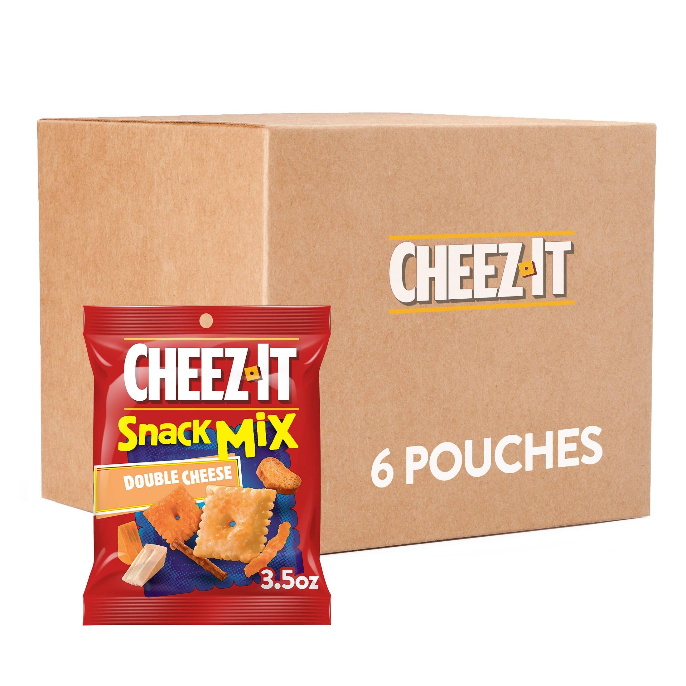 Cheez-It Double Cheese Snack Mix - 6 Individual Pouches | Perfect for School Lunches, Office Snacks & On-the-Go Munching