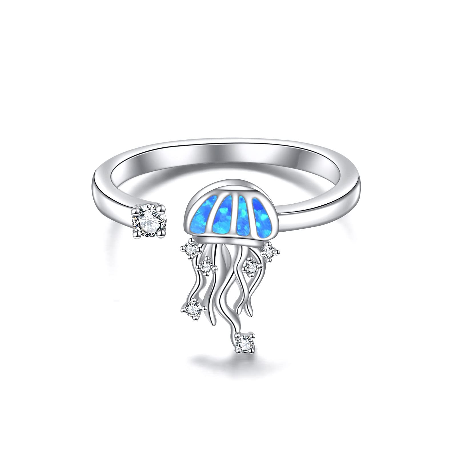 WINNICACA S925 Sterling Silver Adjustable Open Rings for Women - Cute Animal Design, Elegant Finger Rings, Perfect Birthday Gift for Her | Ideal for Casual Wear, Parties, and Special Occasions
