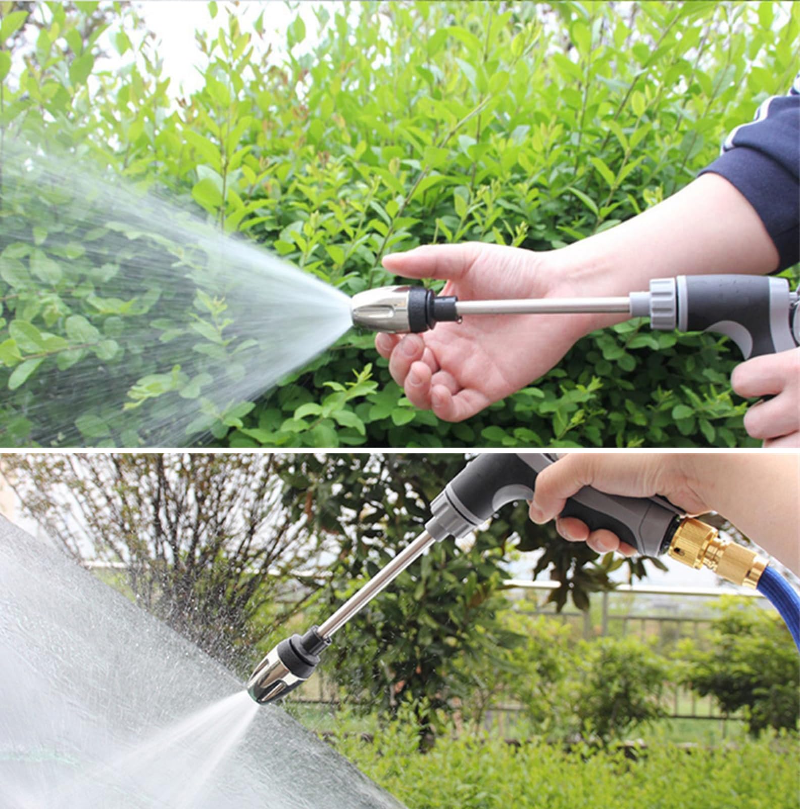 **High-Pressure Power Washer for Garden Hose - 2-in-1 Pressure Cleaner with Adjustable Nozzle, 1500 PSI, Black (HJ-240601) - Perfect for Cleaning Driveways, Patios, Cars & Outdoor Furniture**