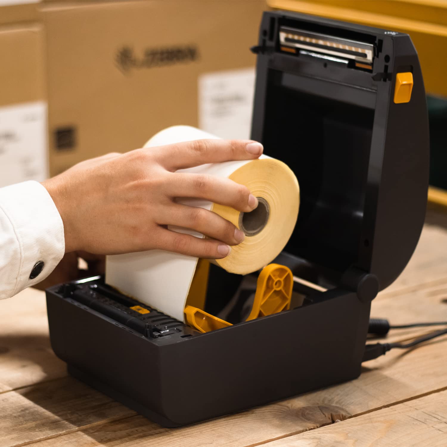 Zebra ZD230 4-Inch Direct Thermal Desktop Printer with USB & Ethernet - Ideal for Shipping Labels, Barcodes, Receipts in Logistics, Retail, Healthcare & Light Manufacturing