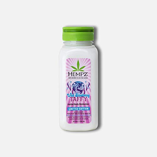 Hempz Sweetz Wild Blueberry Taffy Herbal Body Moisturizer 8.5oz - Limited Edition Hydrating Lotion for Dry Skin, Vegan & Cruelty-Free - Perfect for Daily Moisturizing & Spa Days